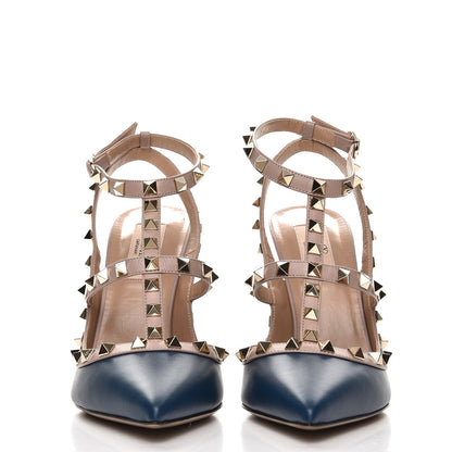 Valentino Garavani Nappa Rockstud Ankle Strap 100mm Pumps 38.5 Peacock Poudre 3 of 8