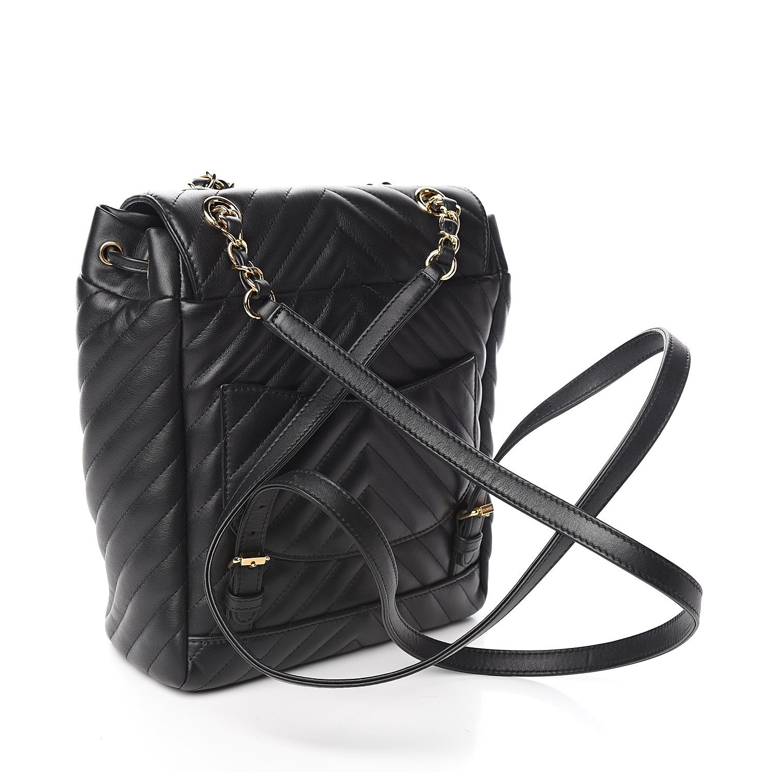 Chanel Calfskin Chevron Quilted Small Urban Spirit Backpack Black 2 of 10