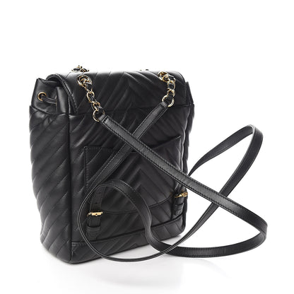 Chanel Calfskin Chevron Quilted Small Urban Spirit Backpack Black 2 of 10