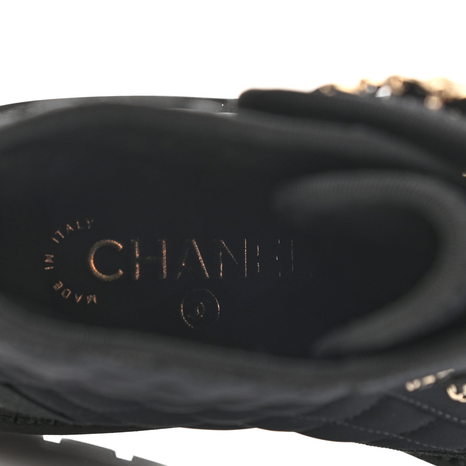 Chanel Fabric Grosgrain Quilted Cap Toe Lace Up Combat Boots 35.5 7 of 8