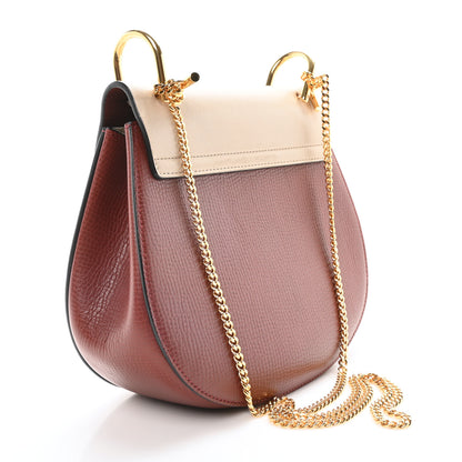 Chloe Grained Calfskin Lambskin Bi-Color Drew Shoulder Bag Beige Brown 3 of 10