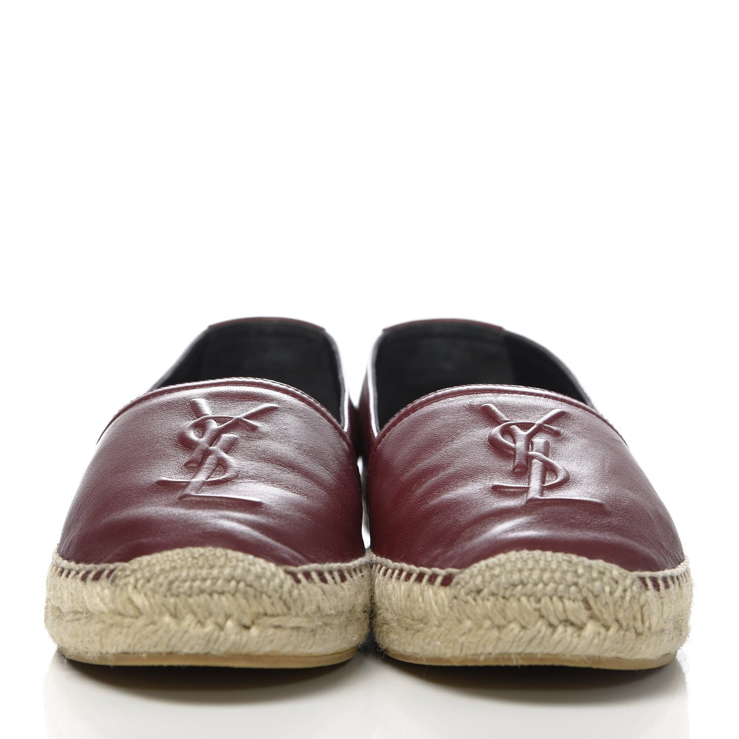 Saint Laurent Calfskin Monogram Espadrilles 36.5 Light Burgundy 2 of 9