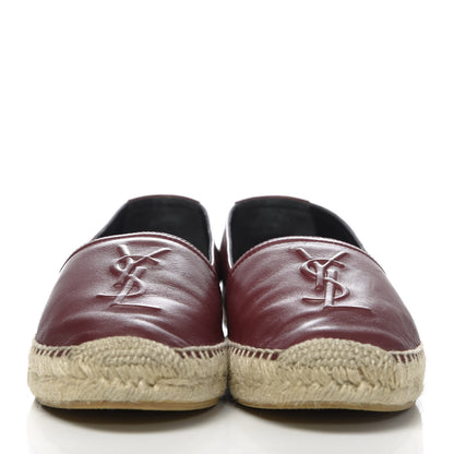 Saint Laurent Calfskin Monogram Espadrilles 36.5 Light Burgundy 2 of 9