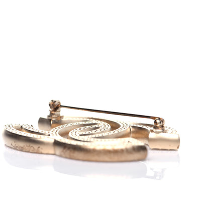 Chanel Crystal CC Brooch Light Gold 7 of 8