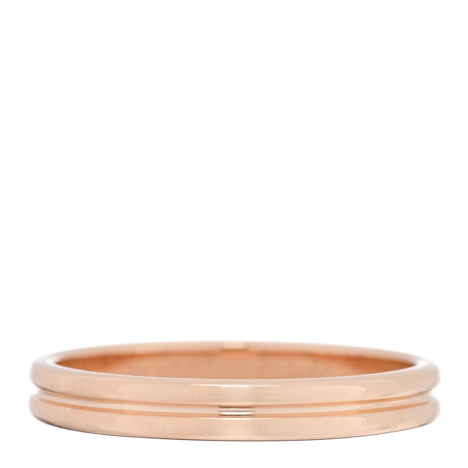 Boucheron 18K Rose Gold Double Godron Wedding Band Ring 60 9 1 of 4