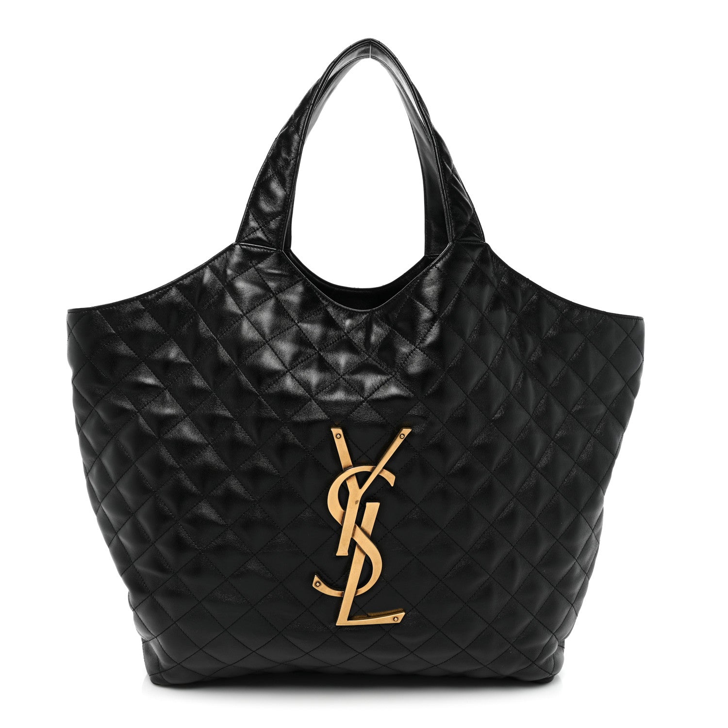 Saint Laurent Lambskin Quilted Maxi Icare Shopping Tote Black 1 of 12