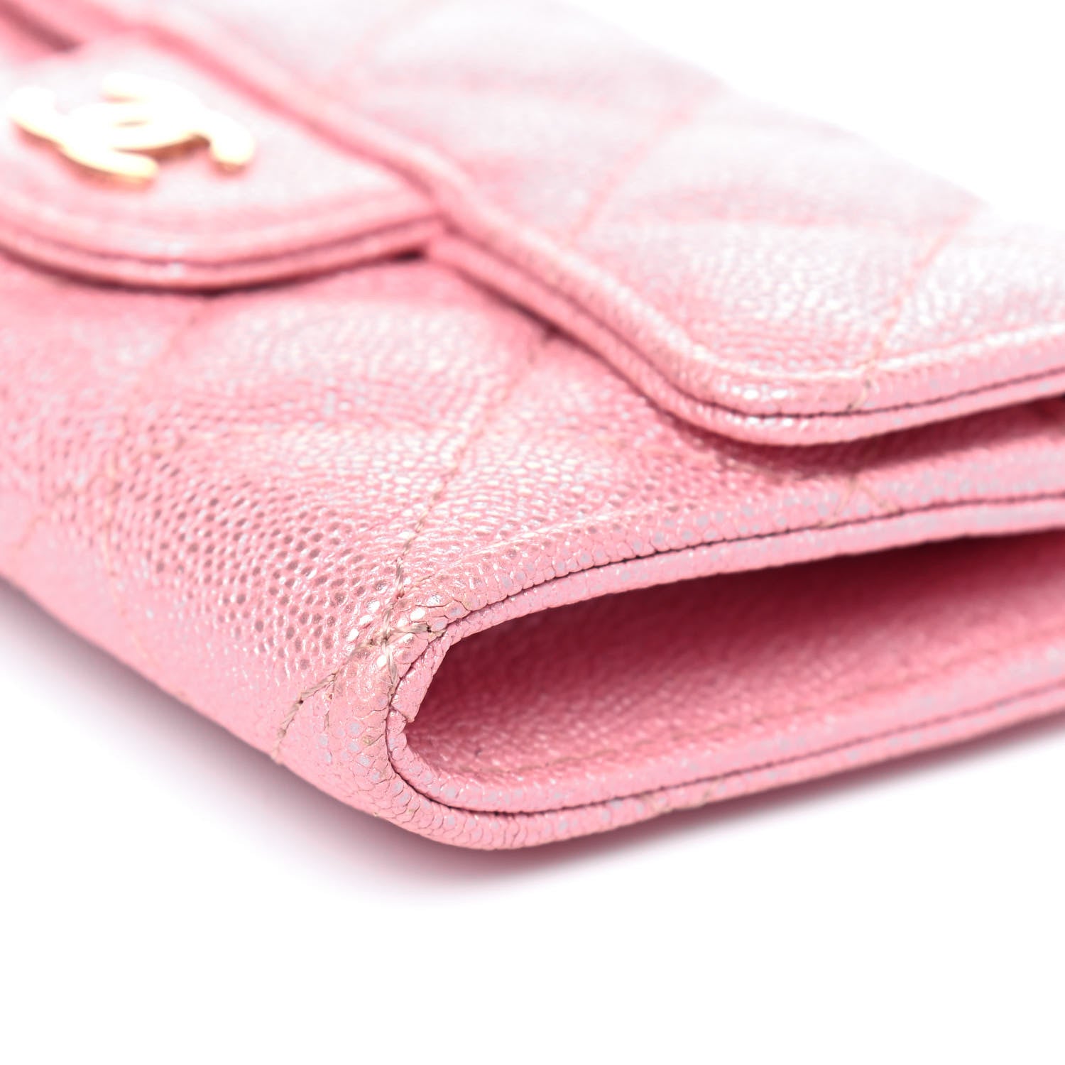 Chanel Iridescent Caviar Quilted Flap Card Holder Rose Pink 8 of 14
