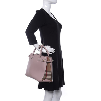 Burberry Grainy Calfskin House Check Medium Banner Tote Pale Orchid 2 of 11