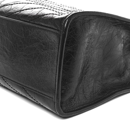 Saint Laurent Crinkled Calfskin Matelasse Monogram Large Niki Shopper Tote Black 10 of 10