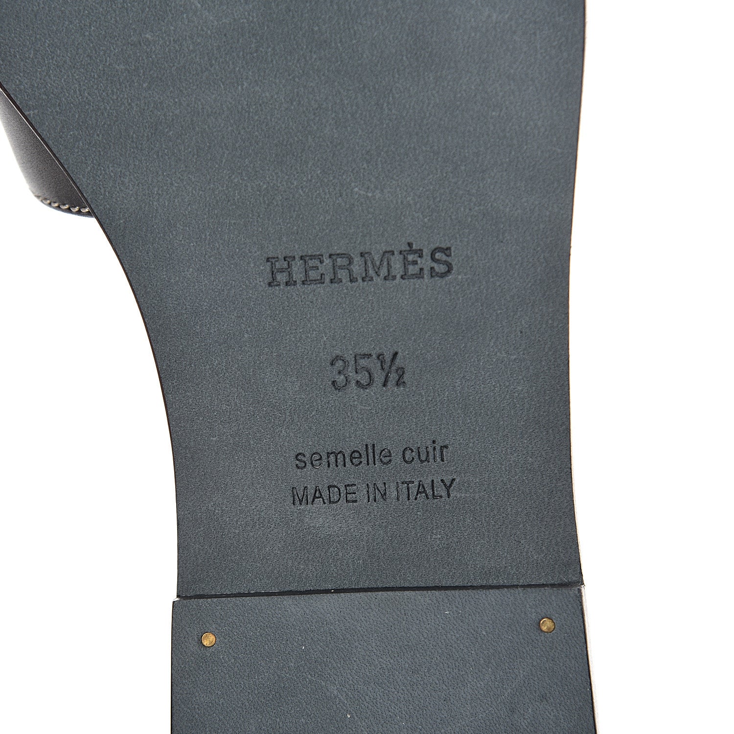 Hermes Box Calfskin Oran Sandals 35.5 Black 6 of 7