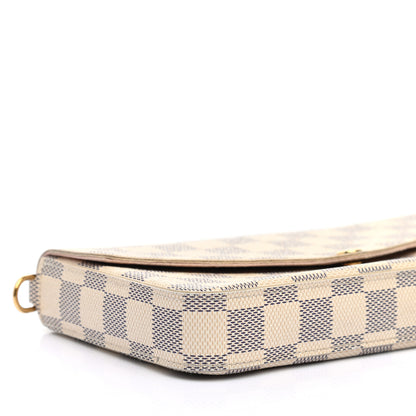Louis Vuitton Damier Azur Pochette Felicie Chain Wallet Rose Ballerine 8 of 9