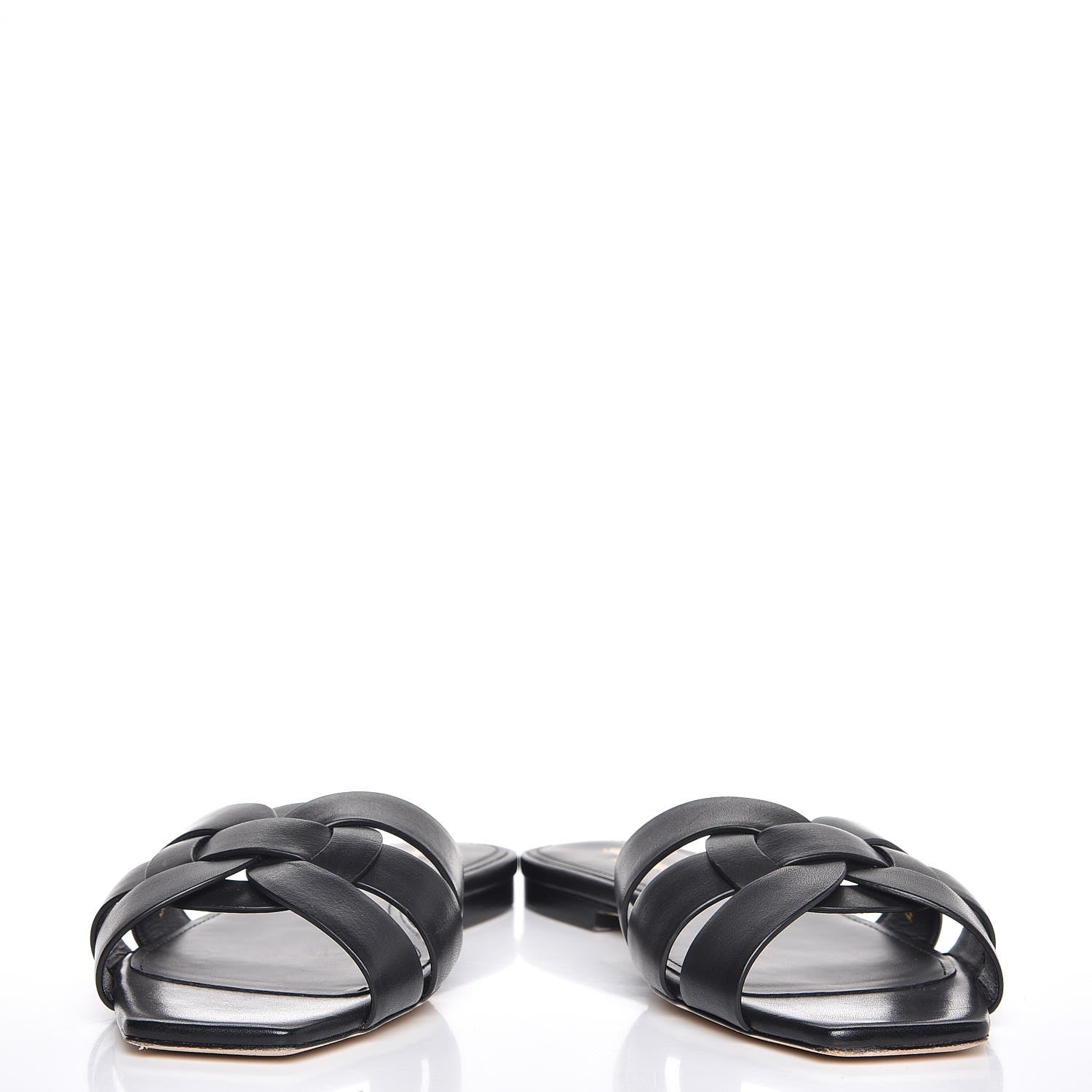 Saint Laurent Calfskin Nu Pied 05 Slide Sandals 38.5 Black 10 of 12