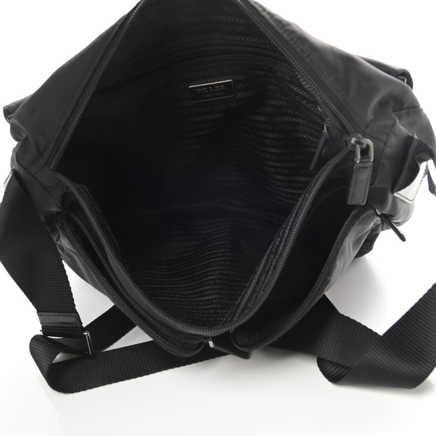 Prada Nylon Vela Messenger Bag Black 5 of 10