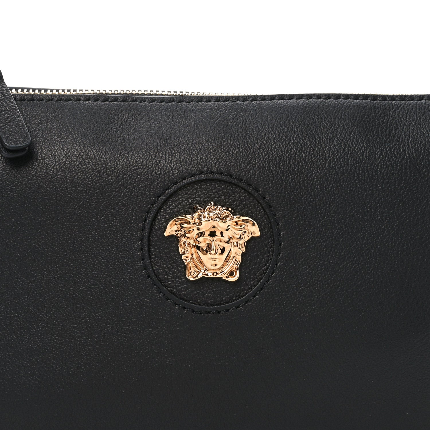 Versace Grained Calfskin Medusa Shoulder Bag Black 7 of 9