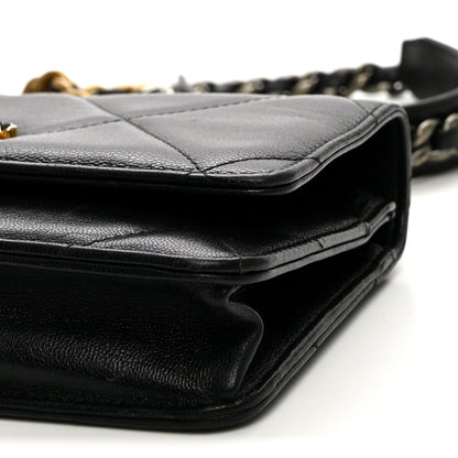Chanel Goatskin Quilted Chanel 19 Wallet On Chain WOC Black 11 of 11