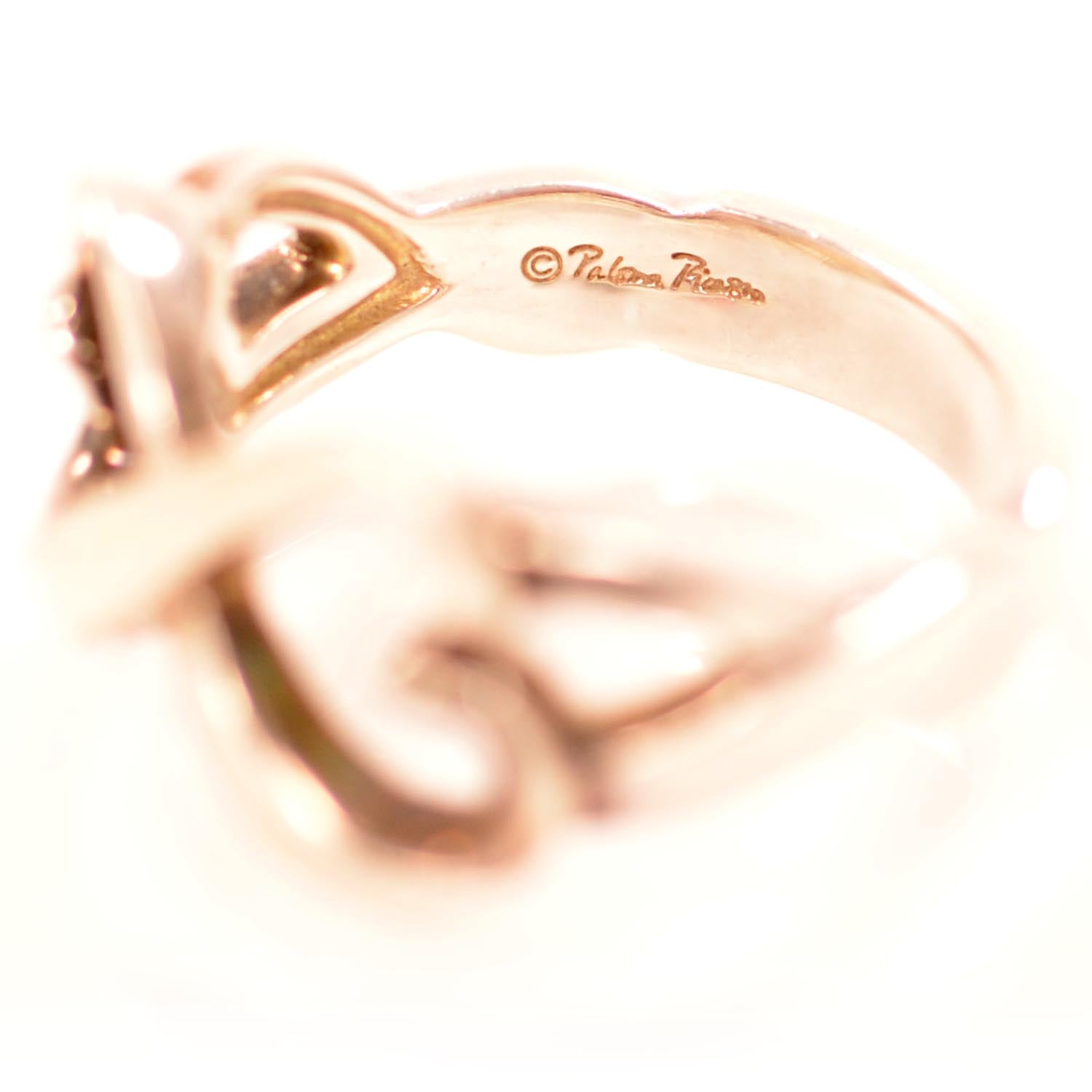 Tiffany Sterling Silver Paloma Picasso Double Loving Heart Ring 8.5 3 of 7