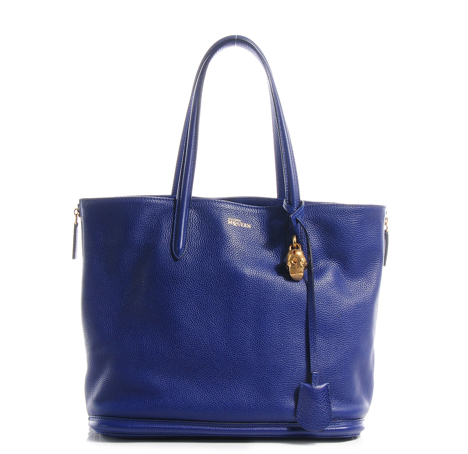 Alexander McQueen Leather Padlock Skull Tote Blue 1 of 8