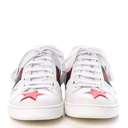 Gucci Calfskin Ayers Web Star Embroidered Womens Ace Sneakers 35.5 White Multi 2 of 8