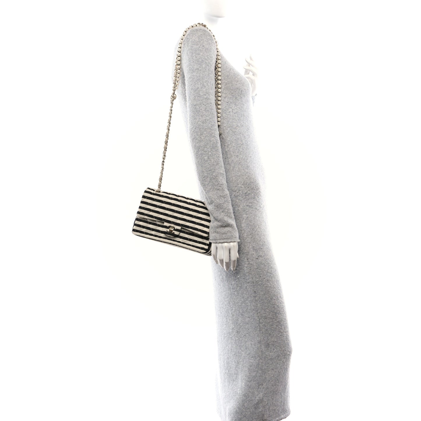 Jersey Quilted Medium Coco Sailor Flap Black White