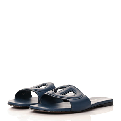 Christian Dior Calfskin D-Club Mule Sandal 37 Navy 3 of 14