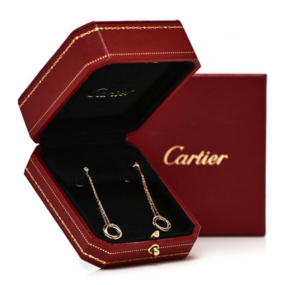 Cartier 18K Pink Yellow White Gold Diamond Small Trinity Drop Earrings 5 of 5