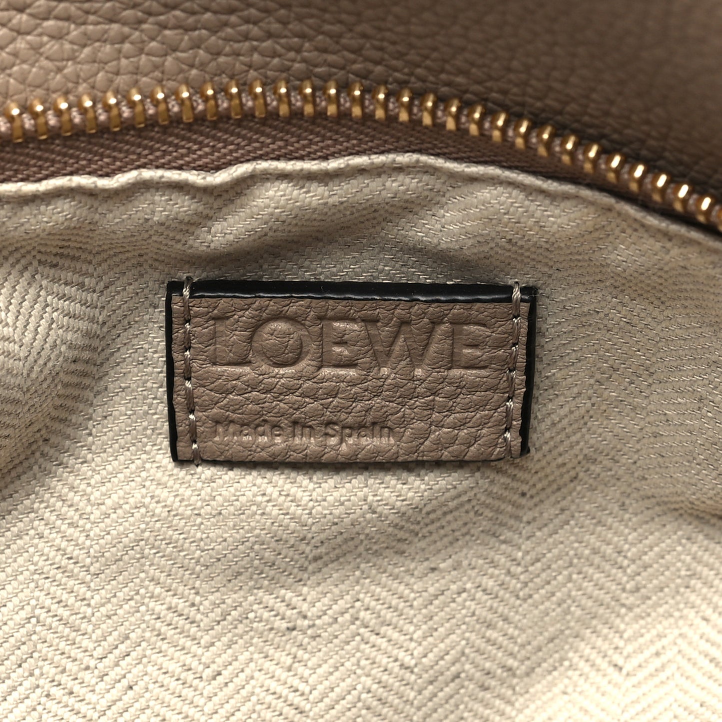 Grained Calfskin Small Puzzle Bag Sand