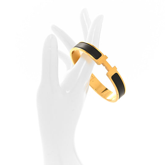 Matte Enamel Narrow Clic Clac HH Bracelet Black