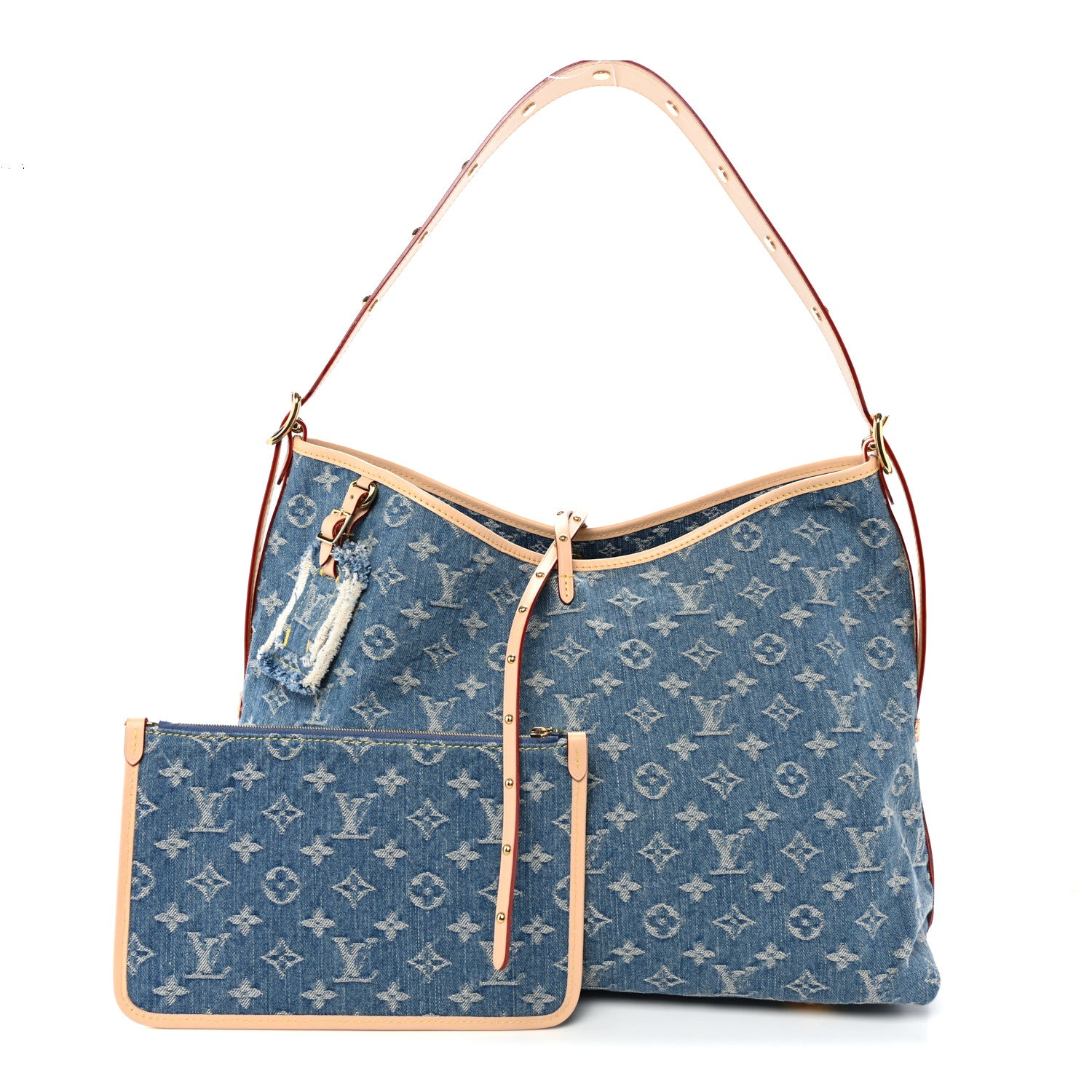 Louis Vuitton Monogram Denim CarryAll MM Blue 3 of 10