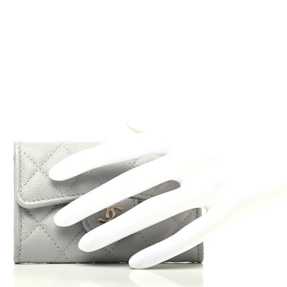 Chanel Caviar Quilted Flap Card Holder Wallet Grey 2 of 11