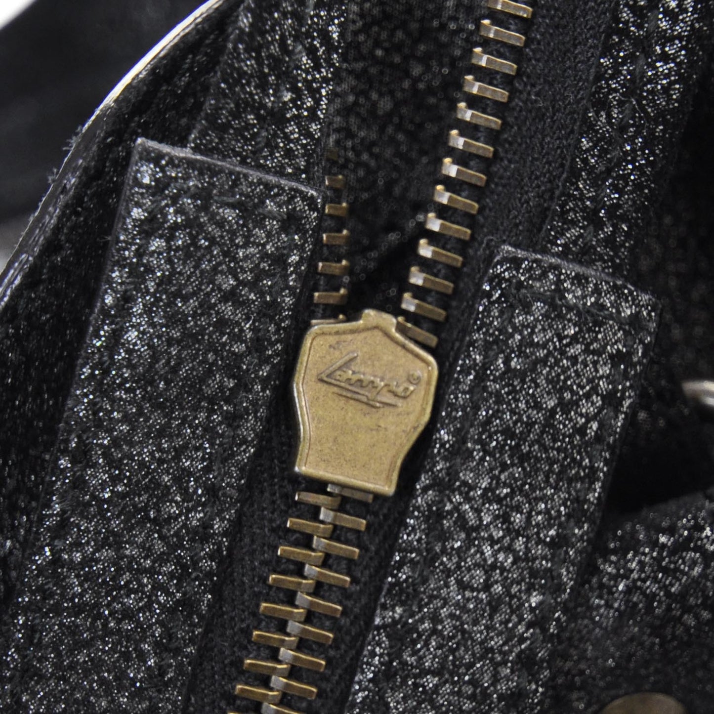 Metallic Craquele Calfskin Classic Hardware City Black