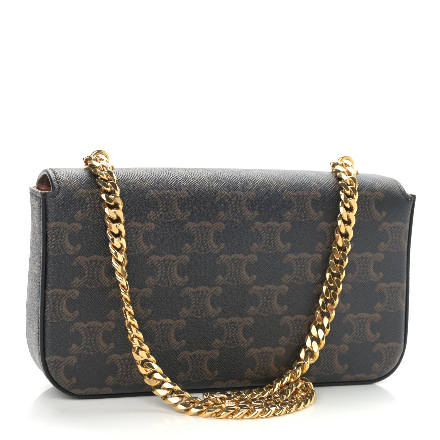 Celine Triomphe Canvas Chain Shoulder Bag Tan 3 of 11