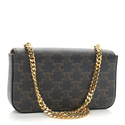 Celine Triomphe Canvas Chain Shoulder Bag Tan 3 of 11