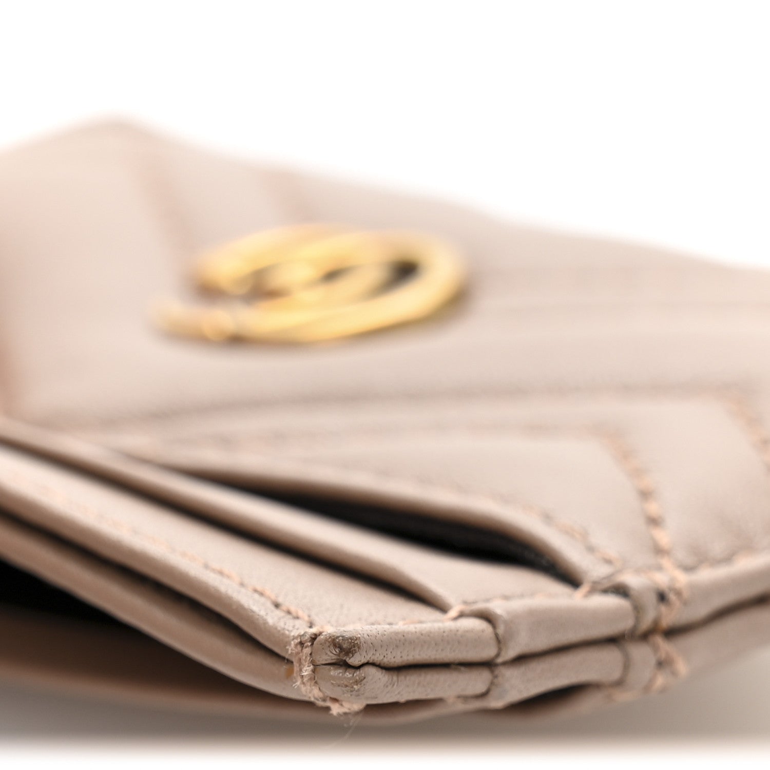 Gucci Calfskin Matelasse GG Marmont Card Holder Porcelain Rose 9 of 10