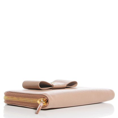 Prada Saffiano Fiocco Bow Zip Around Wallet Cammeo 4 of 9