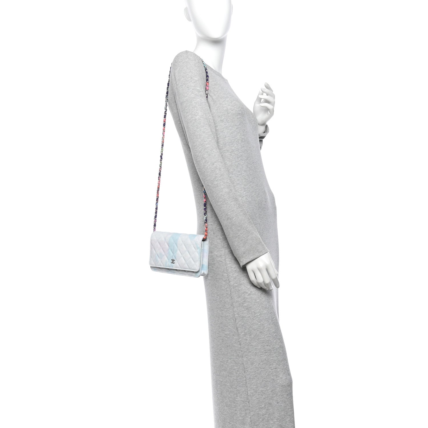 Chanel Canvas Quilted Jungle Jeans Wallet on Chain WOC Multicolor 2 of 13