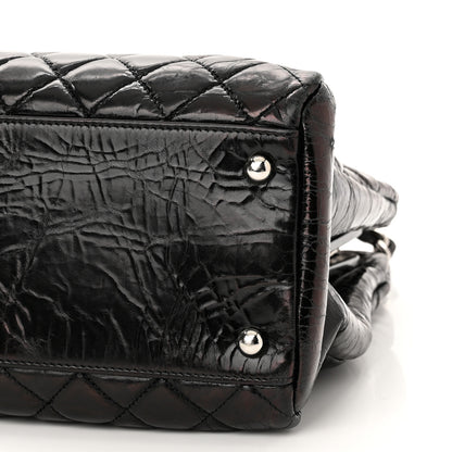 Chanel Glazed Calfskin Quilted Large Just Mademoiselle Bowling Bag Black 10 of 11