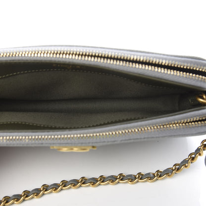 Chanel Caviar Quilted Small Boy Clutch With Chain Grey 7 of 16