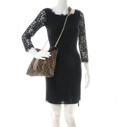 Fendi Zucca Vitello Acqua Maxi Baguette Shoulder Bag Tobacco 2 of 10
