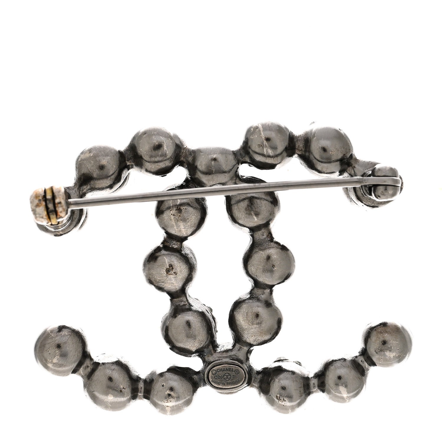 Chanel Ruthenium Crystal CC Brooch 3 of 5