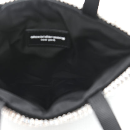 Alexander Wang Mesh Crystal Rhinestone Quilted Heiress Tote Black Silver 4 of 9