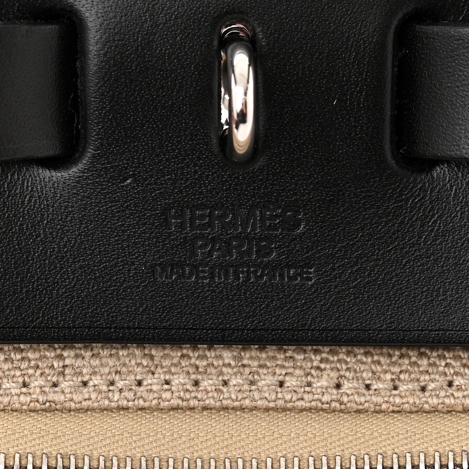 Hermes Toile De Camp Vache Hunter Herbag Zip Retourne 31 PM Ficelle Black 7 of 12