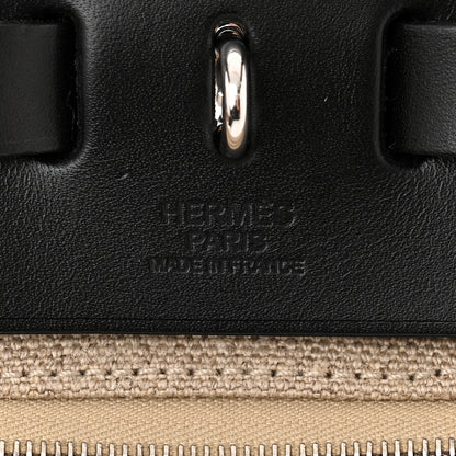 Hermes Toile De Camp Vache Hunter Herbag Zip Retourne 31 PM Ficelle Black 7 of 12