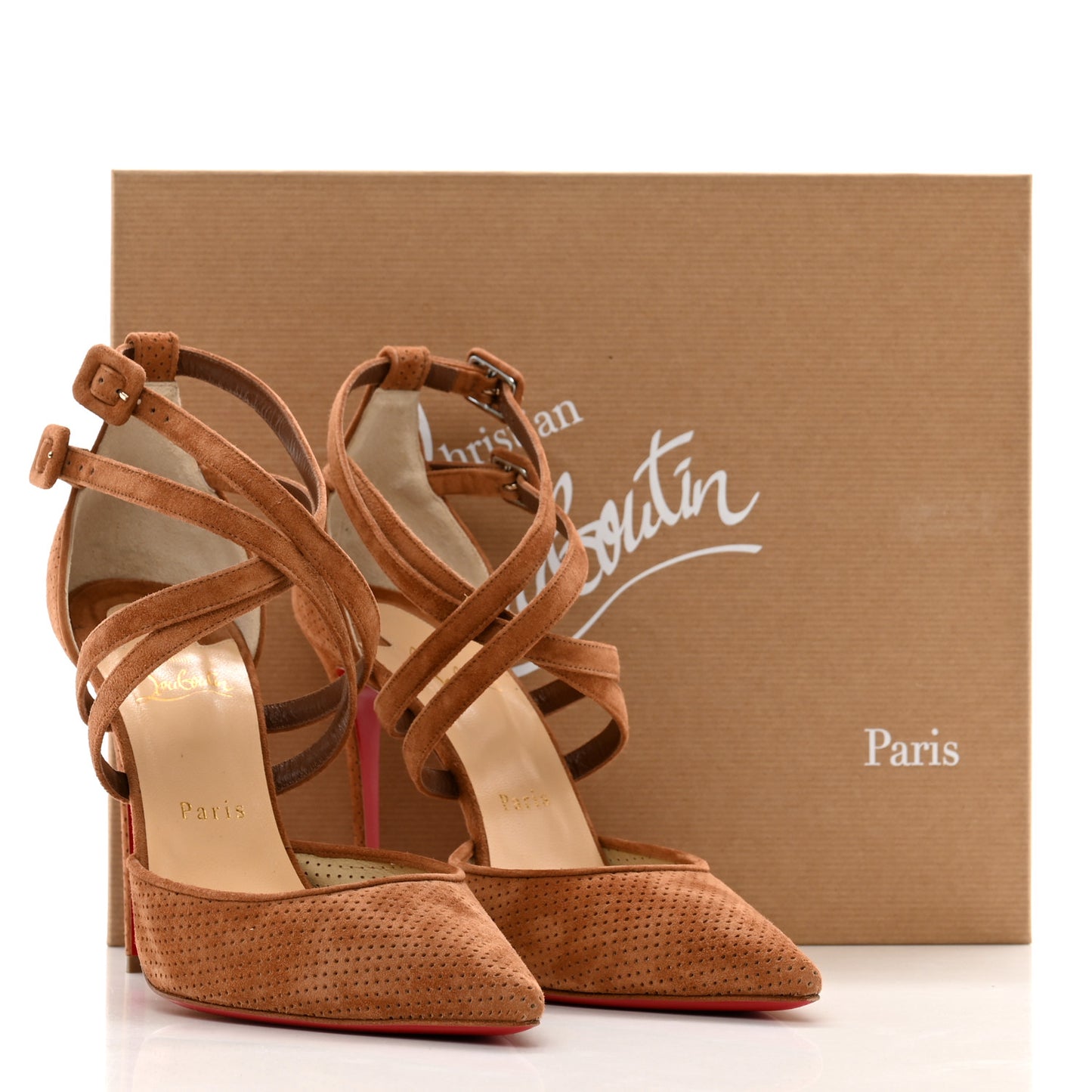 Veau Velours Perforated Victorilla 100 Pumps 40 Biscotto