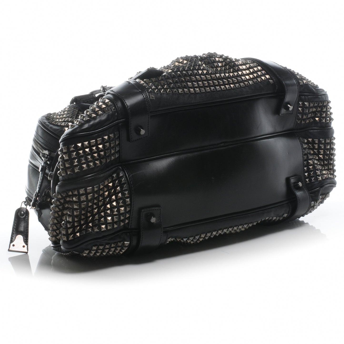 Prorsum Calfskin Studded Knight Satchel Black