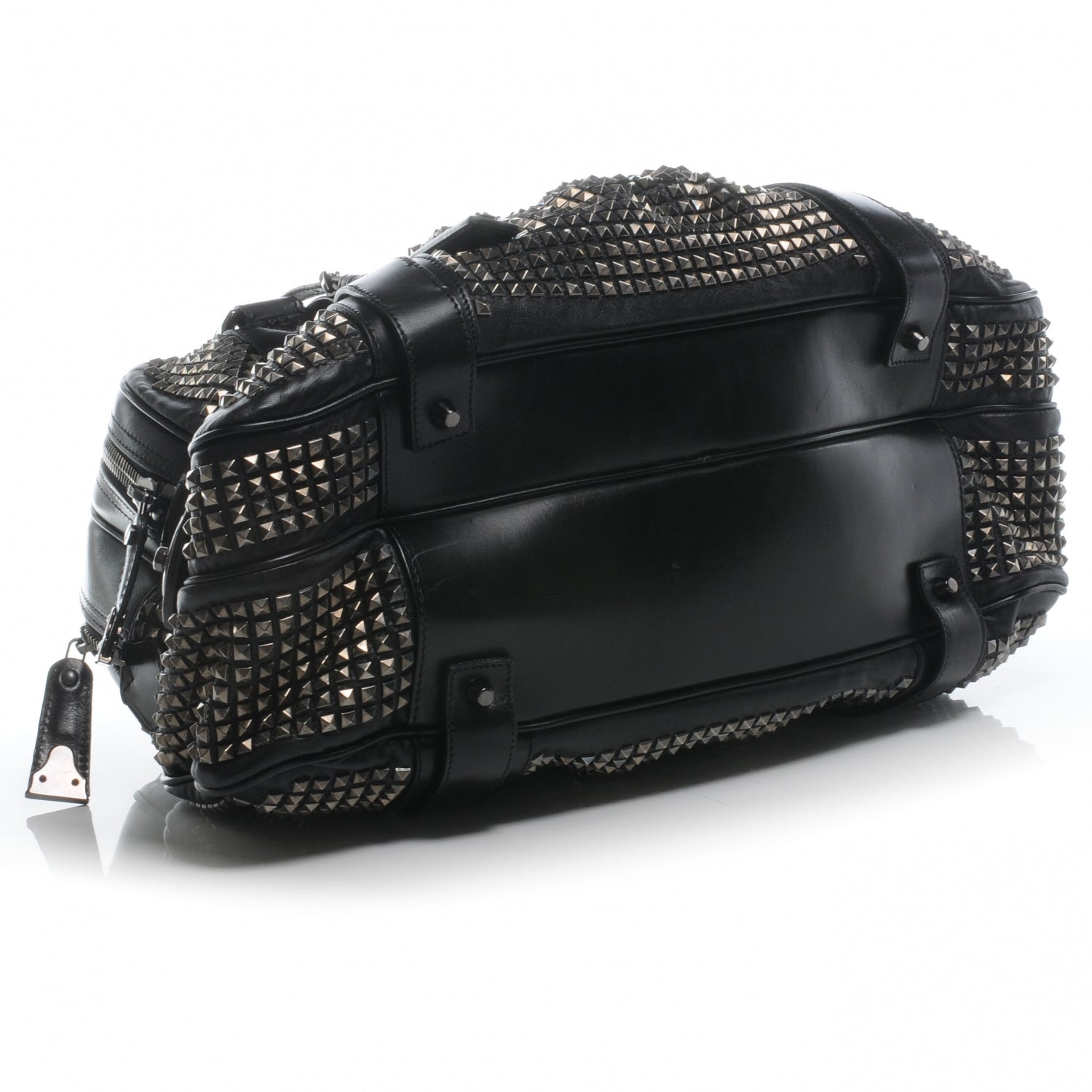 Burberry Prorsum Calfskin Studded Knight Satchel Black 4 of 9