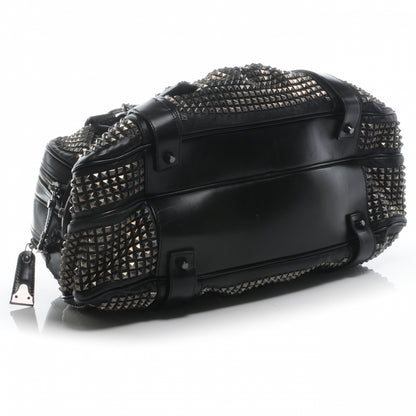Burberry Prorsum Calfskin Studded Knight Satchel Black 4 of 9
