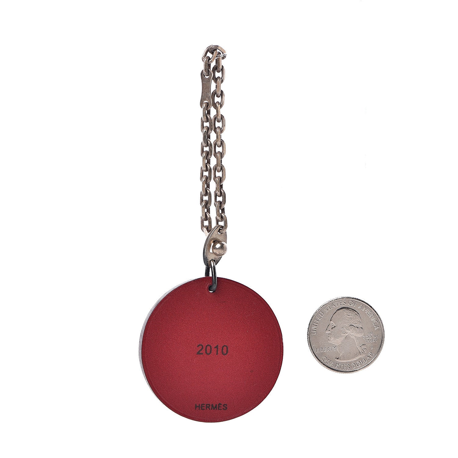 Hermes Veau Box Tiger Key Chain Bag Charm Rouge 2 of 5
