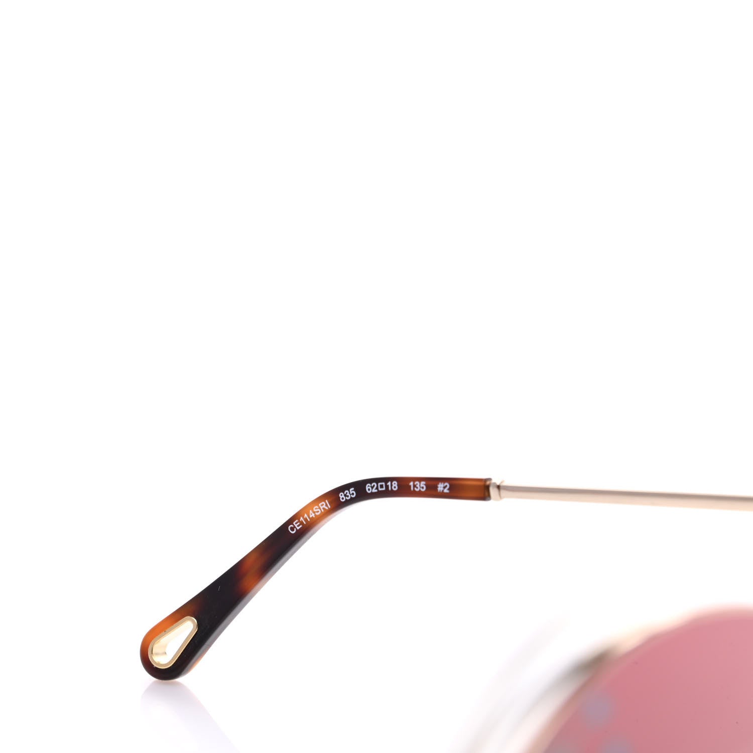 Chloe Oversize Round Carlina Sunglasses CE114SRI Gold Gradient Burgundy 6 of 7