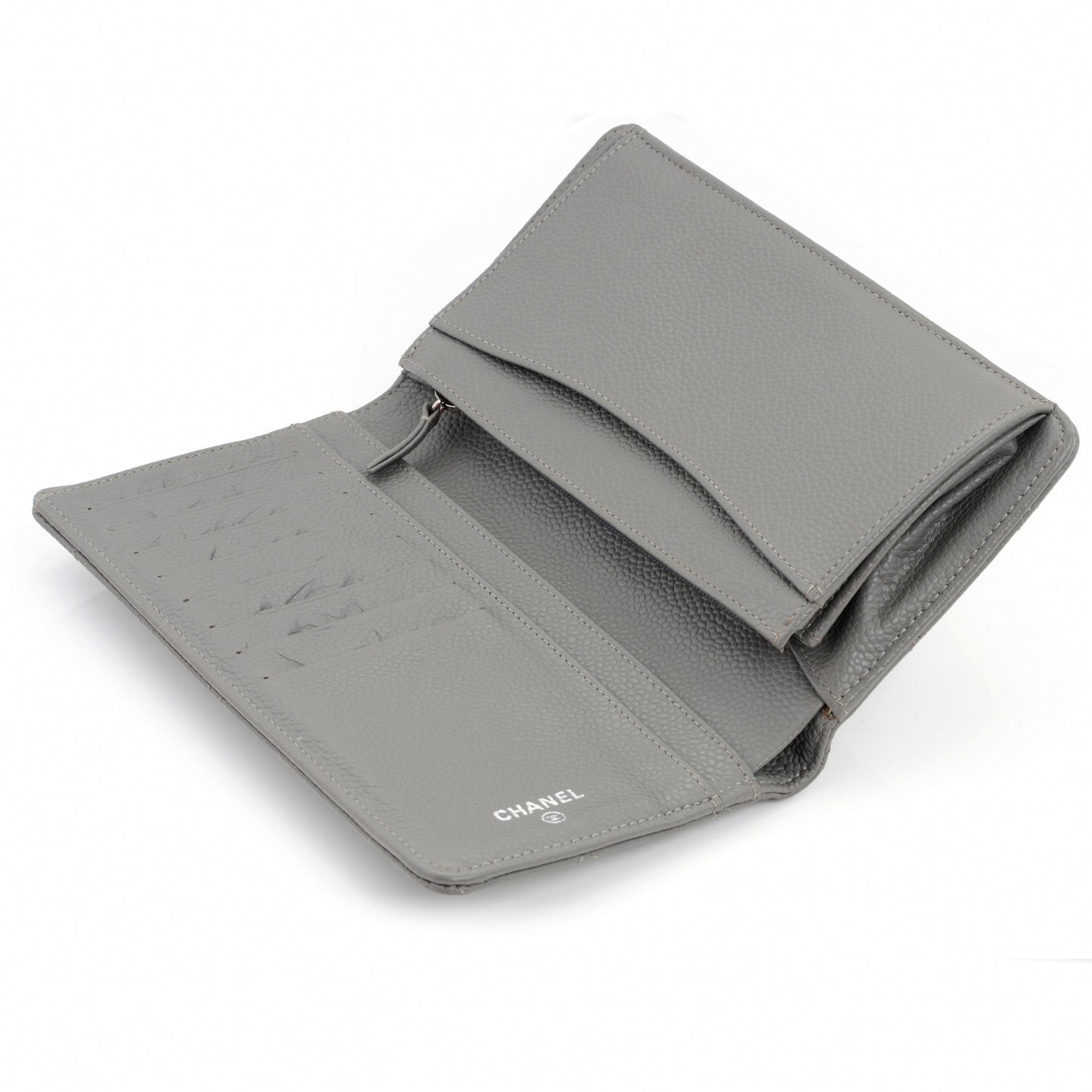 Caviar Quilted Yen Wallet Grey