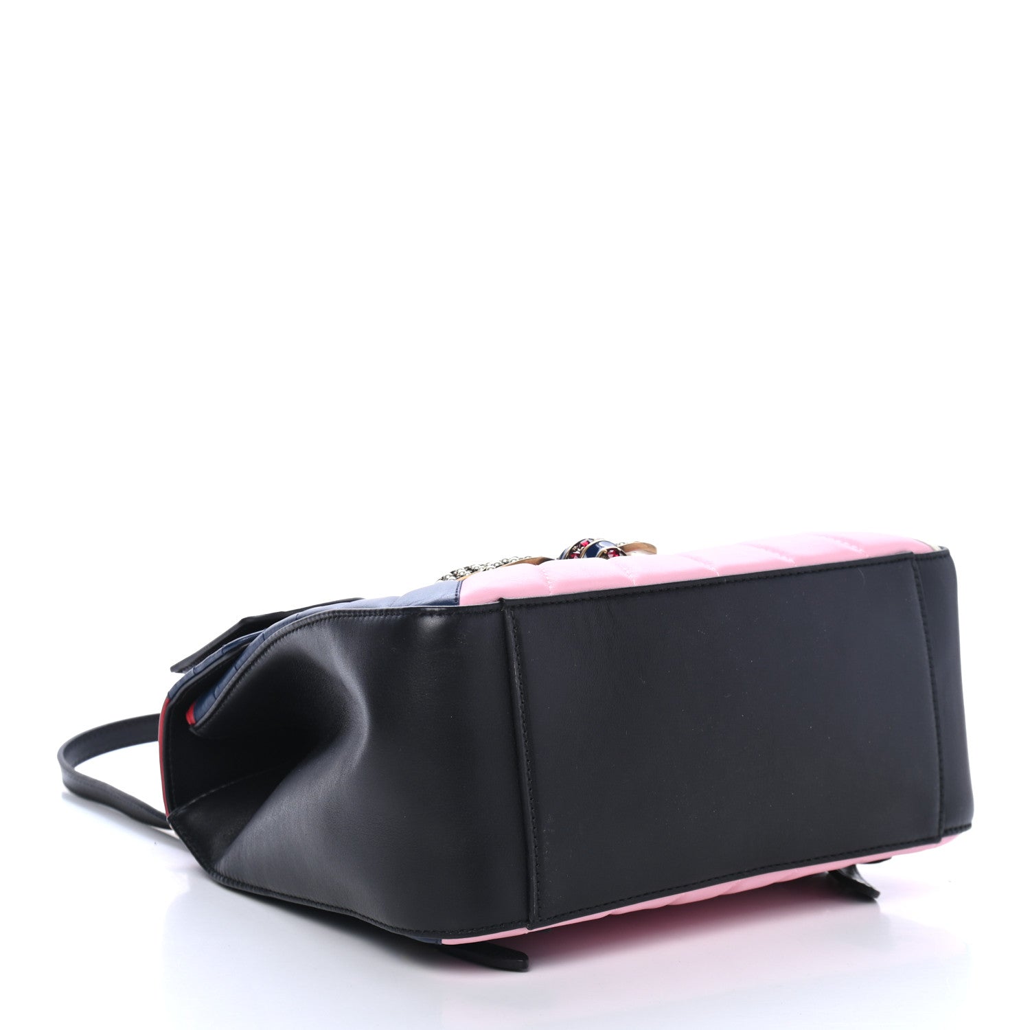 Gucci Calfskin Bamboo Trapuntata Queen Margaret Backpack Blue Agata Hibiscus Red Mystic White Sugar Pink 2 of 4